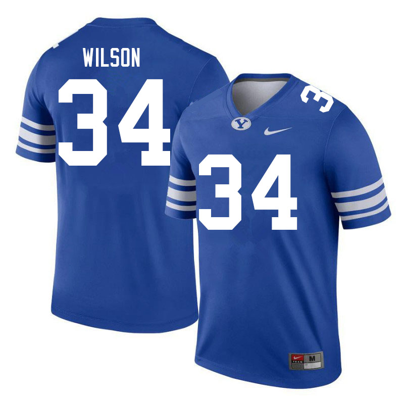 Men #34 Josh Wilson BYU Cougars College Football Jerseys Sale-Royal - Click Image to Close